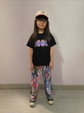 「noneのアイテム（チノパンツ）」を使った、Cressida.Cさん（キッズ・120cm）の夏コーディネート