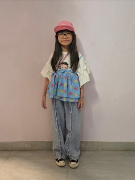 「BREEZE（ブリーズ）のアイテム」を使った、Cressida.Cさん（キッズ・120cm）の夏コーディネート