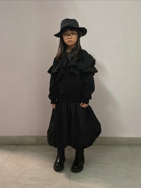 「アイテム（サンバイザー）」を使った、Cressida.Cさん（キッズ・120cm）の冬コーディネート