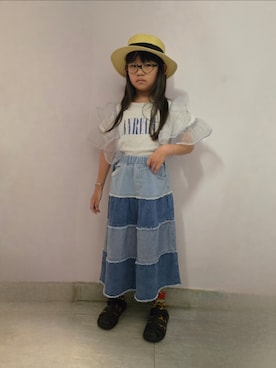 「アイテム（サンダル）」を使った、Cressida.Cさん（キッズ・120cm）の夏コーディネート