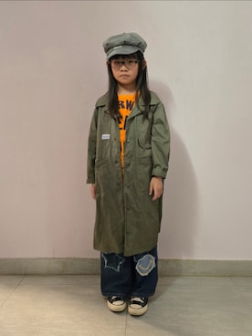 「アイテム（キャスケット）」を使った、Cressida.Cさん（キッズ・120cm）の春コーディネート