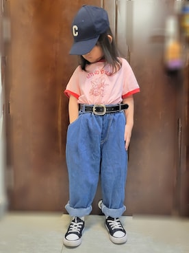 「アイテム（キャップ）」を使った、Cressida.Cさん（キッズ・100cm）の夏コーディネート