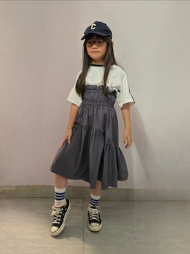 「アイテム（帽子）」を使った、Cressida.Cさん（キッズ・120cm）の夏コーディネート