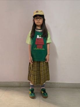 「devirock（デビロック）のアイテム（スカート）」を使った、Cressida.Cさん（キッズ・120cm）の春コーディネート