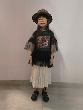 「アイテム（サンダル）」を使った、Cressida.Cさん（キッズ・120cm）の秋コーディネート