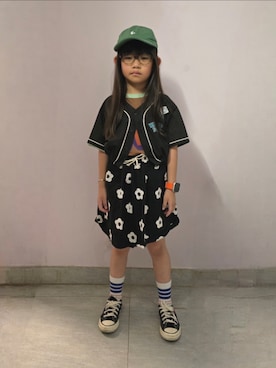 「アイテム（スニーカー）」を使った、Cressida.Cさん（キッズ・120cm）の夏コーディネート