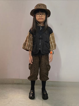 「アイテム（ローファー）」を使った、Cressida.Cさん（キッズ・120cm）の秋コーディネート