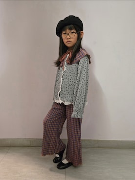 「アイテム（ハンチング/ベレー帽）」を使った、Cressida.Cさん（キッズ・120cm）の冬コーディネート