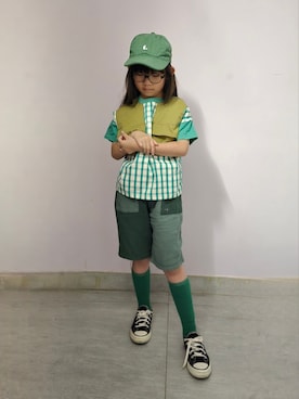 「アイテム（スニーカー）」を使った、Cressida.Cさん（キッズ・120cm）の夏コーディネート