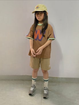 「アイテム（キャップ）」を使った、Cressida.Cさん（キッズ・120cm）の夏コーディネート
