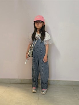 「アイテム（キャップ）」を使った、Cressida.Cさん（キッズ・120cm）の春コーディネート