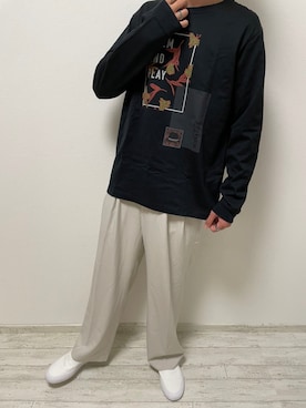 「いいね返し」｜「アイテム（スリッポン）」を使った、こ〜たさん（メンズ・176cm）の秋コーディネート
