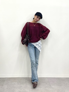 「アイテム（バンダナ/スカーフ、ホワイト系）」を使った、じまれなさん（レディース・163cm）の夏コーディネート