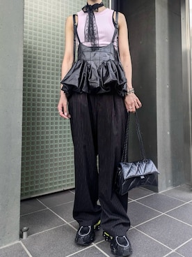 「アイテム（チュニック）」を使った、Nさん（レディース・163cm）の夏コーディネート