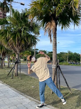 「oversize」｜yu0225linさん（メンズ・169cm）の夏コーディネート