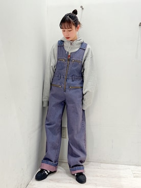 X-girl（エックスガール）の「OVERDYED OVERALLS（サロペット