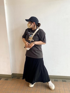 「one after another NICE CLAUP（ワンアフターアナザーナイスクラップ）のアイテム（キャップ）」を使った、nakamu(ブルベ夏/骨格ストレート)さん（レディース・155cm）の夏コーディネート
