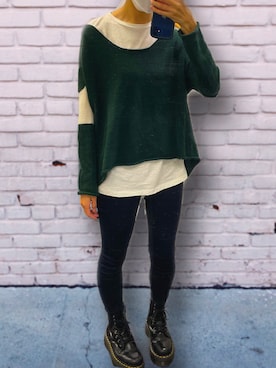 「MEDE19F（メデジュウキュウ）のアイテム（Tシャツ/カットソー）」を使った、ariesさん（レディース・161cm）の秋コーディネート