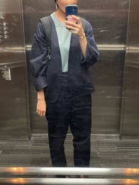 「haco!（ハコ）のアイテム（ノーカラージャケット）」を使った、ariesさん（レディース・161cm）の夏コーディネート