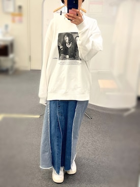 「mystic（ミスティック）のアイテム（スウェット）」を使った、ariesさん（レディース・161cm）の春コーディネート