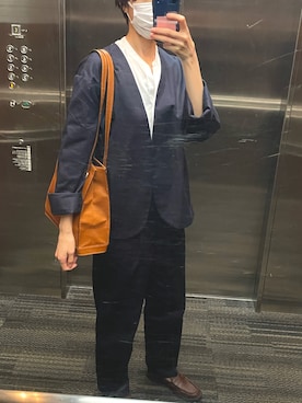 「haco!（ハコ）のアイテム（ノーカラージャケット）」を使った、ariesさん（レディース・161cm）の春コーディネート