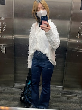 「MEDE19F（メデジュウキュウ）のアイテム（Tシャツ/カットソー）」を使った、ariesさん（レディース・161cm）の春コーディネート