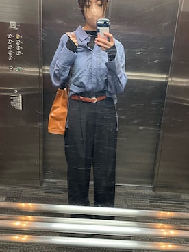 「MEDE19F（メデジュウキュウ）のアイテム（Tシャツ/カットソー）」を使った、ariesさん（レディース・161cm）の秋コーディネート