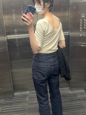 「mystic（ミスティック）のセンターステッチフレアデニム（デニムパンツ）」を使った、ariesさん（レディース・161cm）の夏コーディネート