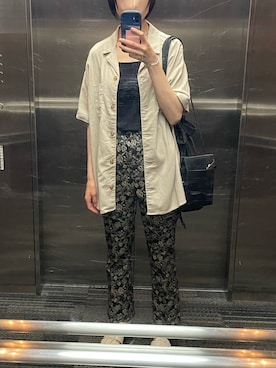 「JEANASIS（ジーナシス）のアイテム（スラックス）」を使った、ariesさん（レディース・161cm）の夏コーディネート