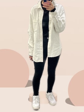 「MEDE19F（メデジュウキュウ）のアイテム（Tシャツ/カットソー）」を使った、ariesさん（レディース・161cm）の秋コーディネート