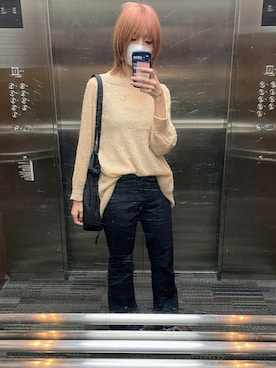 「mystic（ミスティック）のセンターステッチフレアデニム（デニムパンツ）」を使った、ariesさん（レディース・161cm）の春コーディネート