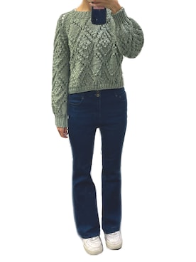 トモページ JEANASIS（ジーナシス）の「ハイウエストシルキーフレアデニム