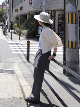 「アイテム（帽子）」を使った、chruuさん（骨格ナチュラル・レディース・153cm）の夏コーディネート