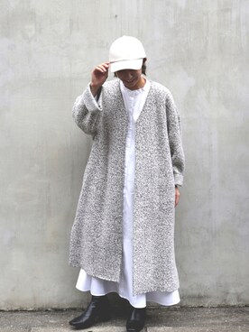 「アウターコーデ」｜「アイテム（シャツワンピース）」を使った、chruuさん（レディース・153cm）の秋コーディネート