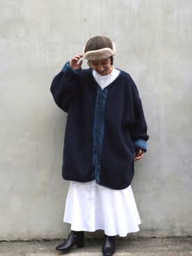 「ボア」｜「アイテム（シャツワンピース）」を使った、chruuさん（レディース・153cm）の秋コーディネート