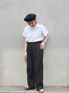 「COOLなこのコが仲間入り」｜「アイテム（ハンチング/ベレー帽）」を使った、chruuさん（レディース・153cm）の夏コーディネート