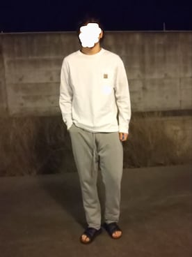 「carhartt」｜「アイテム（スウェットパンツ）」を使った、bill1250さん（メンズ・178cm）の冬コーディネート