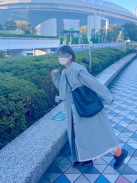 「LOWRYS FARM（ローリーズファーム）のアイテム（ステンカラーコート）」を使った、komakoyuiさん（レディース・156cm）の秋コーディネート