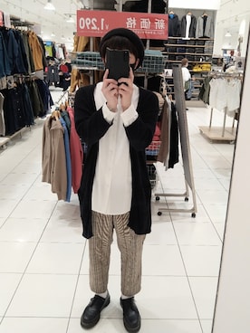 「アンクルパンツ」｜「アイテム（ハンチング/ベレー帽）」を使った、MEGさん（メンズ・166cm）の夏コーディネート