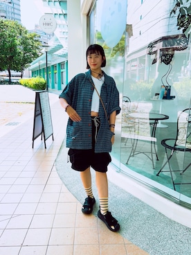 「アイテム（その他アウター）」を使った、Frida Yang さん（レディース・155cm）の夏コーディネート