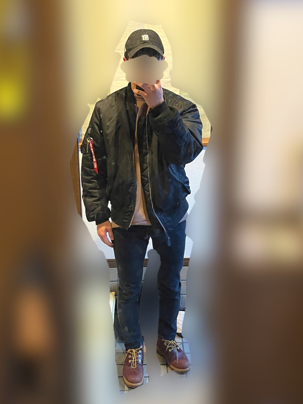 「冬のコーデ、休日スタイル、いいね、save、フォローお願いします🤑、UNIQLO、GU、カジュアル、リラックススタイル、スノボー帰り」｜「EDWINのアイテム（デニムパンツ、ブラック系）」を使った、ぶっきーさん（メンズ・173cm）の冬コーディネートの1枚目の写真