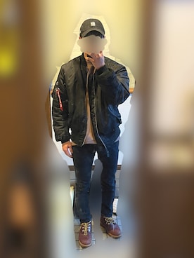 「スノボー帰り」｜ぶっきーさん（メンズ・173cm）の冬コーディネート