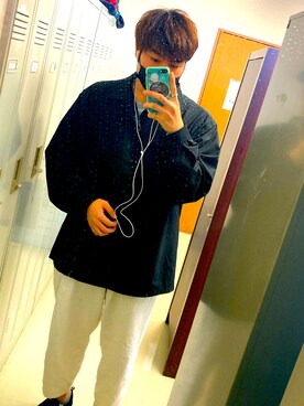 「WEGO（ウィゴー）のアイテム（パンツ、ホワイト系）」を使った、yasu2831さん（メンズ・172cm）の冬コーディネート