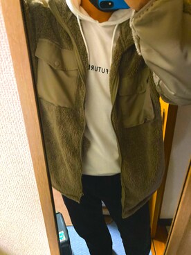 「GU（ジーユー）のアイテム（パンツ、ブラック系）」を使った、yasu2831さん（メンズ・172cm）の冬コーディネート