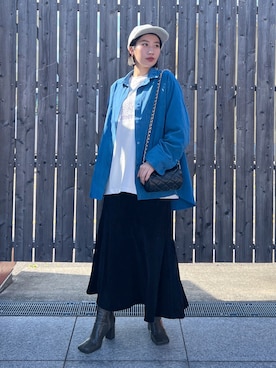 「フォロー、イイネ、お気に入り登録お願いします♡」｜「アイテム（キャップ）」を使った、Misakiさん（レディース・166cm）の秋コーディネート