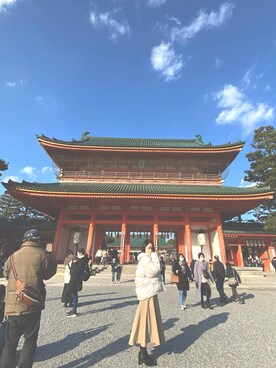 「平安神宮」｜𝒜𝓎𝓊 ໒꒱さん（レディース・157cm）の冬コーディネート