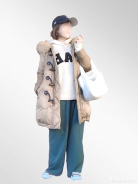 「SEVENDAYS=SUNDAY（セブンデイズサンデイ）のアイテム（パーカー）」を使った、wondafullさん（レディース・151cm）の冬コーディネート