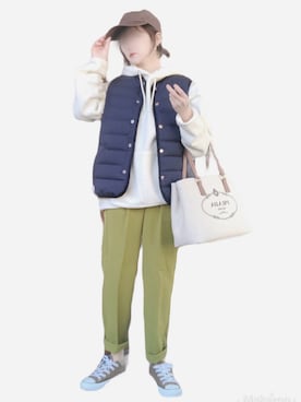「Vincent et Mireille（バンソンエミレイユ）のアイテム（ジャケット/アウター）」を使った、wondafullさん（レディース・151cm）の春コーディネート