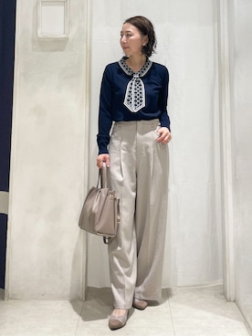 「grove（グローブ）のアイテム（パンツ）」を使った、thshcさん（レディース・154cm）の春コーディネート