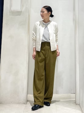 「アイテム（イヤリング、ブラウン系）」を使った、thshcさん（レディース・154cm）の秋コーディネート